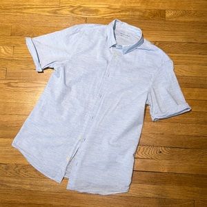 Allsaints Light Blue Short Sleeve Button Up Shirt
